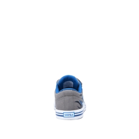 Tenis Bajos Supra STACKS II VULC VELCRO Niños Gris/Azules/Blancas (MX-87351)